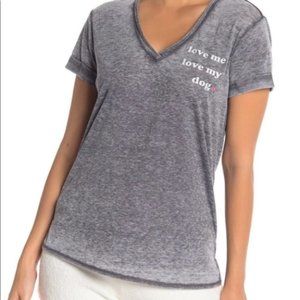 PJ SALVAGE Love Me Love My Dog Gray T-Shirt